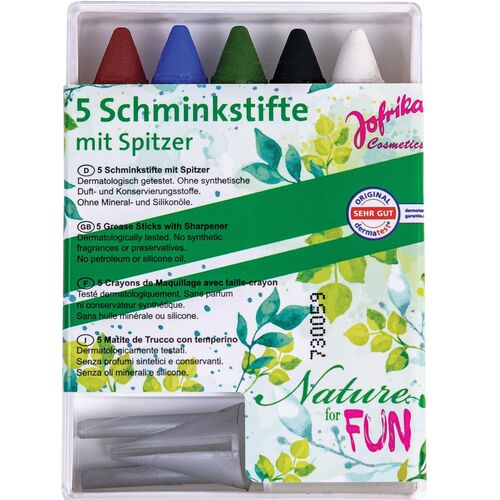 Naturkosmetik Bio Make-Up 5 Schminkstifte mit Spitzer