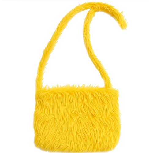 Hippie-Pl�sch Tasche Gelb 20 x 20 cm mit Rei�verschluss f�r Erwachsene 