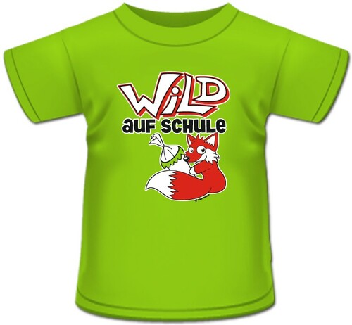 Kinder T-Shirt Schulanfang Wild auf Schule Gr. 134/140 gr�n