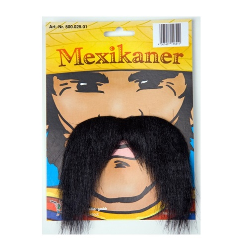 Mexikaner Bart Schnauzer schwarz selbstklebend f�r Herren