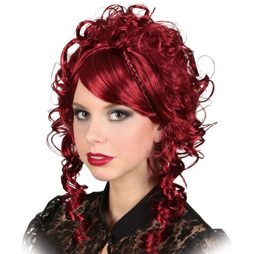 Per�cke Barock Hofdame Lina dunkelrot gelockt f�r Damen