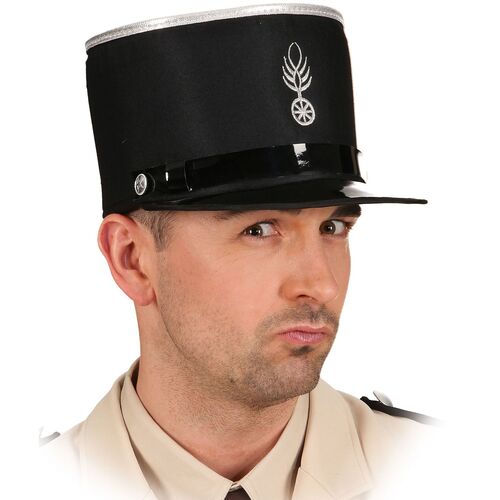 Polizei M�tze schwarz 61 x 13 cm franz�sischer Polizeim�tze f�r Erwachsene