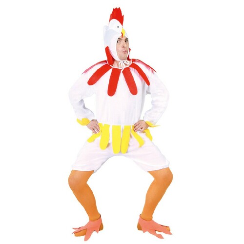 Hahn Kost�m lustiger Gockl Kikeriki wei� f�r Herren
