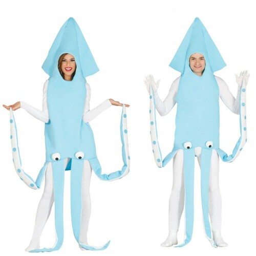 Tintenfisch Kost�m hellblauer Oktopus f�r Erwachsene