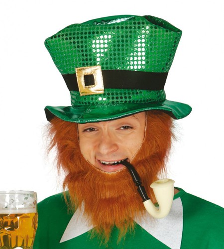 Zylinder gr�n St. Patricks Day in Glanzoptik Kost�m-Zubeh�r f�r Herren