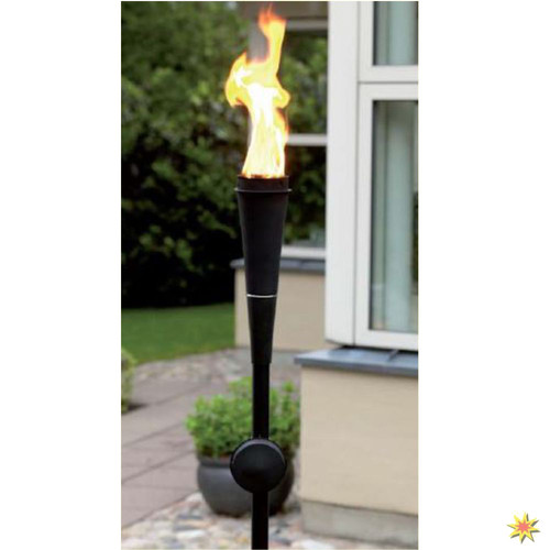 Gartenfackel - Stabfackel f�r Lampen�l - schwarz