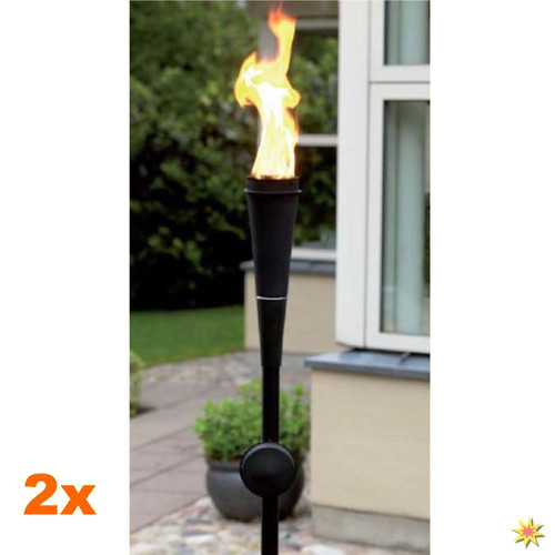 2 Gartenfackeln - Stabfackeln f�r Lampen�l - schwarz 