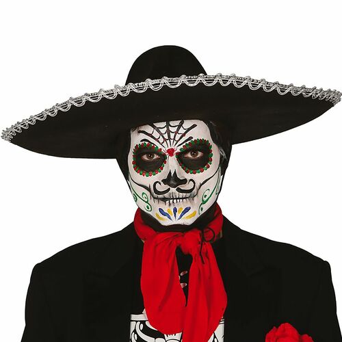 Sombrero Hut schwarz Halloween Mexikaner KW 55 cm f�r Herren