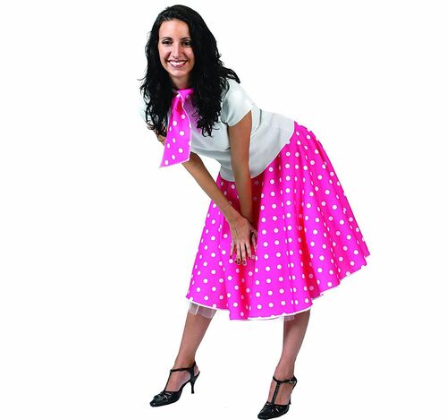 Rock n Roll Kost�m Tellerrock pink f�r Damen