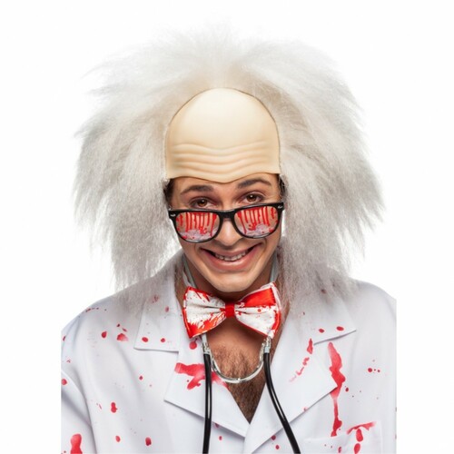 Professor Per�cke Albert wei�es Haar mit Glatze f�r Erwachsene