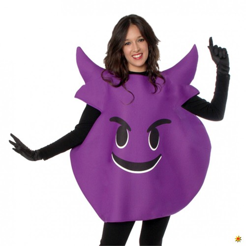 Emoticon Kost�m b�ses Gesicht, lila