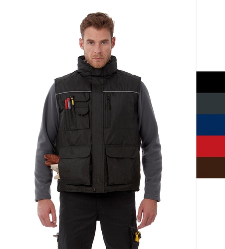 B&C Herren Arbeitsweste Auen- Innentaschen Workwear Expert Pro JUC40 NEU