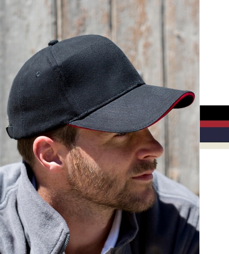 Result Caps Herren Cap Stirnteil verst�rkt Sandwich Brushed Baumwolle RC025P NEU