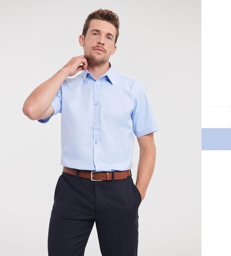 Russell Europe Herren Herringbone Shirt Kurzarm Hemd R-963M-0 NEU