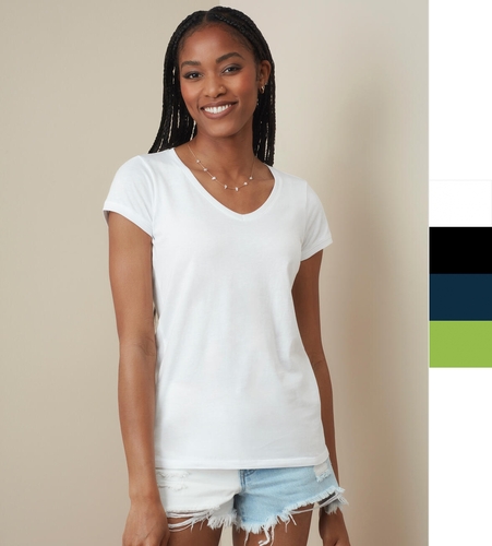 Stedman Damen V-Neck T-Shirt Baumwolle modern Body Fit Megan ST9130 NEU