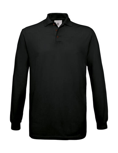 B&C Herren langarm Poloshirt Baumwolle Safran Polo Longsleeve NEU 