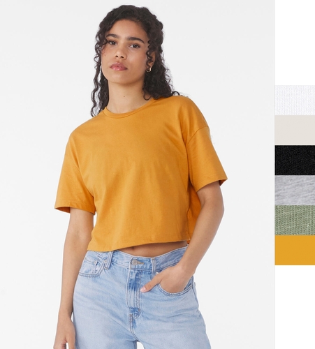 Bella+Canvas Womens Jersey Crop Tee 6482 Damen Kurzarm T-Shirt NEU