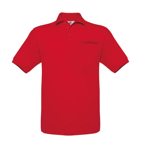 B&C Herren Poloshirt Brusttasche Baumwolle Safran Pocket Polo NEU 