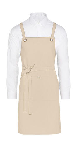 SG Accessories - BISTRO PROVENCE - Crossover Eyelets Bib Apron with Pocket JG16P-CA-CrossBib 