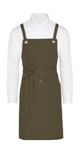 SG Accessories - BISTRO PROVENCE - Crossover Eyelets Bib Apron with Pocket JG16P-CA-CrossBib 