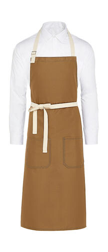 SG Accessories - BISTRO SANTORINI - Contrasted Bib Apron with Pocket JG17P-Bib Herren Bistro Arbeitskleidung 