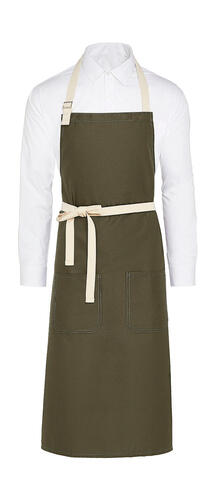 SG Accessories - BISTRO SANTORINI - Contrasted Bib Apron with Pocket JG17P-Bib Herren Bistro Arbeitskleidung 