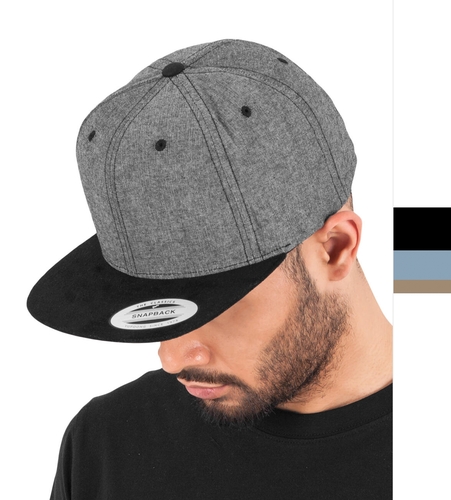 Flexfit Chambray-Suede Snapback 6089CH Kappe NEU