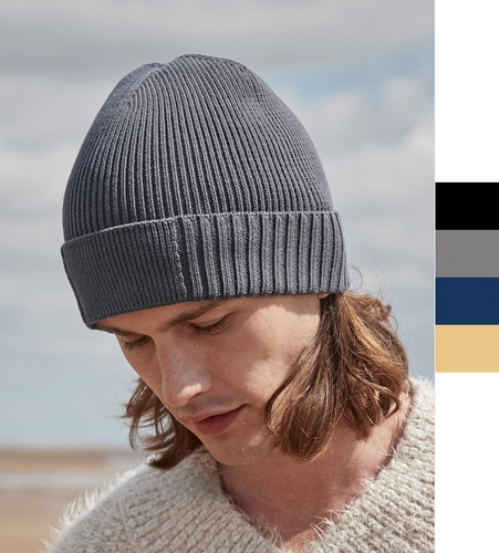 Beechfield Organic Cotton Engineered Patch Beanie B438N Beanie NEU