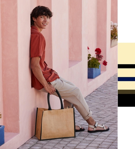 Westford Mill Natural Starched Jute Classic Shopper W470 Tasche NEU