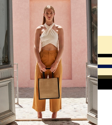 Westford Mill Natural Starched Jute Midi Tote W473 Tasche NEU