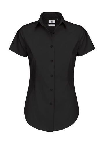 B&C Damen Popelin Bluse mit Elasthan-Anteil Black Tie SSL Women SWP24 NEU 