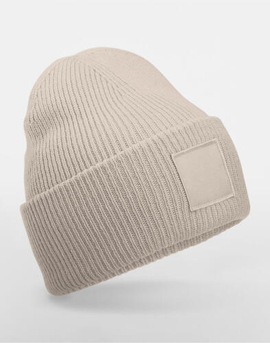 Deep Cuffed Tonal Patch Beanie 