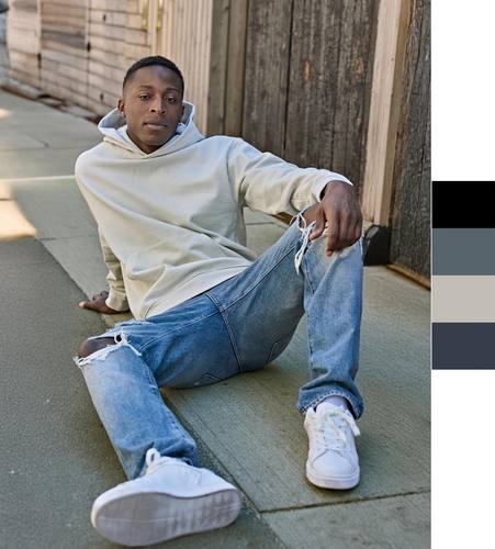 UNLABELED Heavy Loose Fit Hooded Sweatshirt