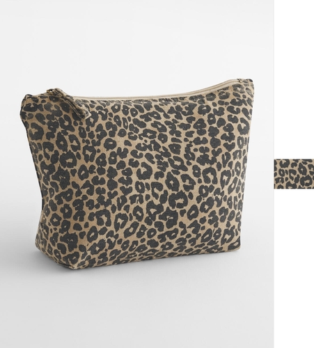 Leopard Print Canvas Accessory Bag