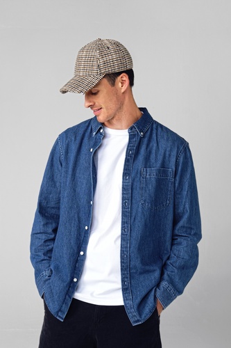 Wool Blend Check Cap