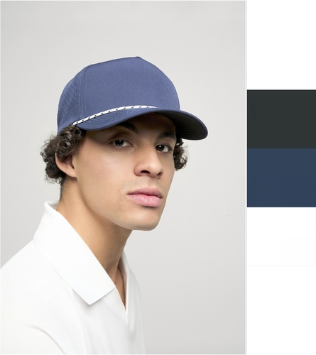 YP Classics 5-Panel Snapback Cap with Perforations and Braided Rope