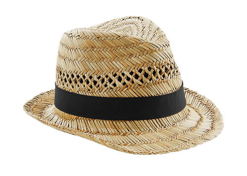 Beechfield Unisex Panama Stroh Hut Sommer Festival Straw Trilby L / XL B730 NEU 
