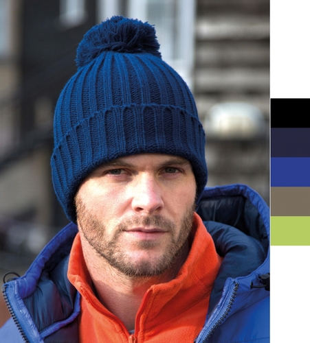 Result warme Damen Winter Beanie Stick M�tze Bommel Hdi Quest R369X NEU