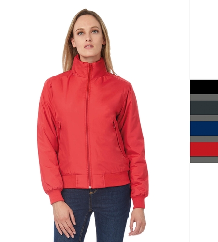 B&C Damen Bomber Jacke wind- & wasserdicht Kontrastfarbe innen JW962 Crew NEU