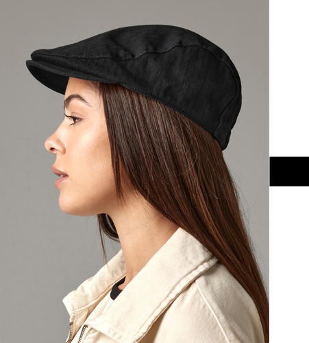 Beechfield Unisex Vintage Flat Cap Fischgr�tmuster Baumwolle B626 NEU