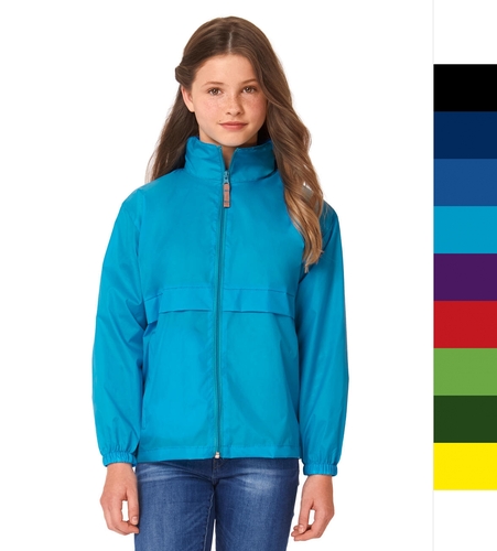 B&C Kinder Windbreaker verstaubar Fair Wear in 11 Farben JK950 Sirocco NEU