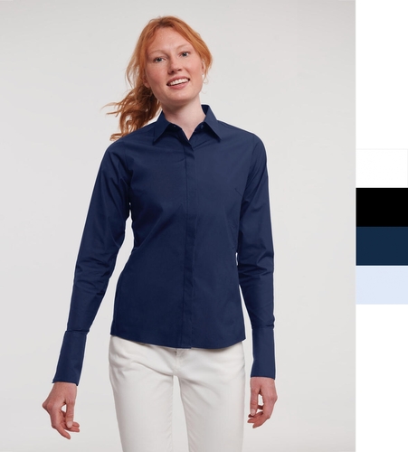 Russell Europe Damen Bluse LS Ultimate Stretch Shirt formbest�ndig R-960F-0 NEU