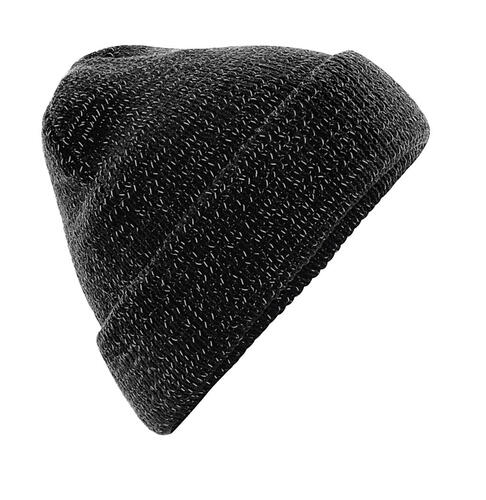 Beechfield Herren Winter Beanie reflektierende Fasern doppellagiger Strick B407 