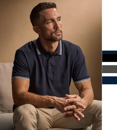 Tee Jays Herren Luxury Stripe Stretch Poloshirt Mini Piqu� S bis 3XL 1407 NEU