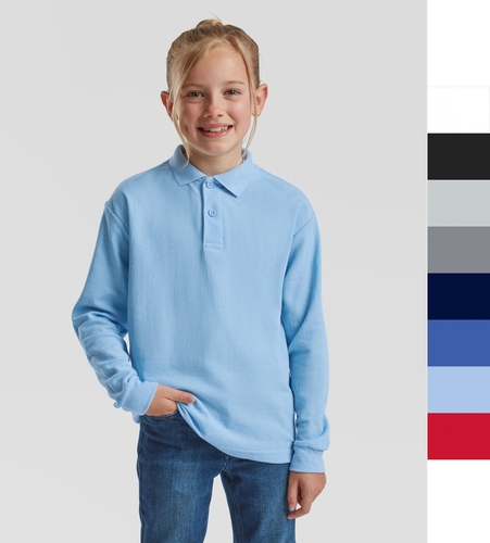 4er Pack Kids 65/35 Long Sleeve Polo