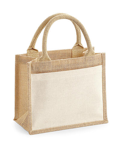 Westford Mill Cotton Pocket Jute Gift Bag Geschenk Werbung Tasche 6L W425 NEU 