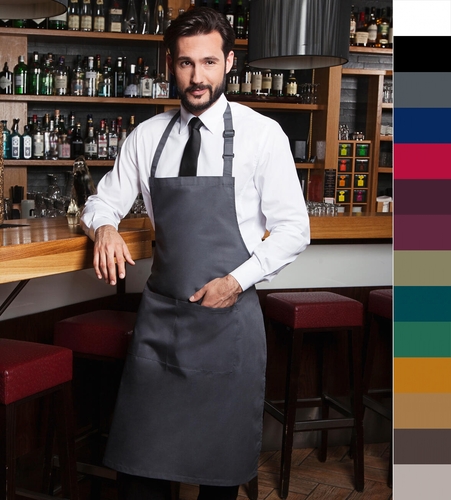 Karlowsky Herren Schrze 60 Grad waschbar Bib Apron Basic with Pocket BLS 5 NEU