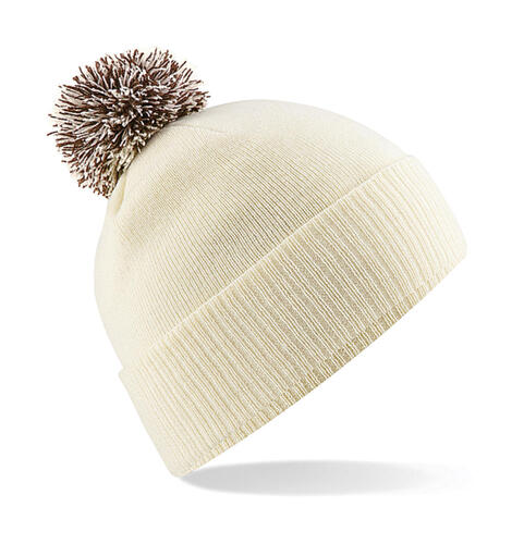 Beechfield Winter Snowstar Beanie Soft Touch Umschlag Bommel 2-lagig B450 NEU 