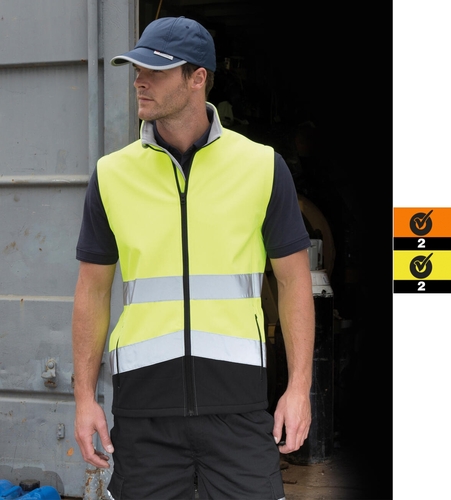 Result Printable Safety Softshell Weste wasserdicht atmungsaktiv Gilet R451X NEU