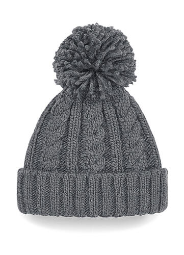 Beechfield Cable Knit Melange Beanie Easy to relabel Quaste Zopfmuster B480 NEU 